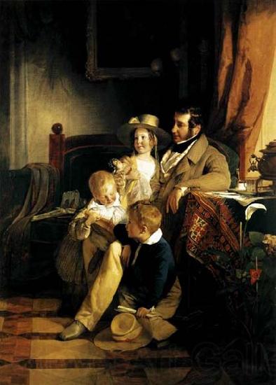 Friedrich von Amerling Rudolf von Arthaber with his Children Germany oil painting art